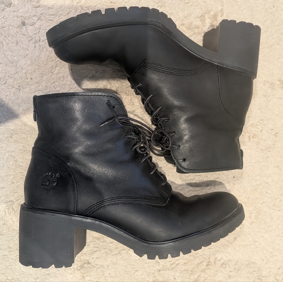 Timberland Shoes - Timberland Genuine Leather Ankle Boots Lace-up Heeled Combat SZ8